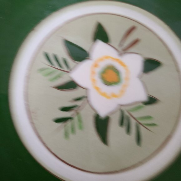 Set (2) Stangl Pottery Star Flower Bread / Appetizer Plates 6" Green MCM C2 - Picture 7 of 10